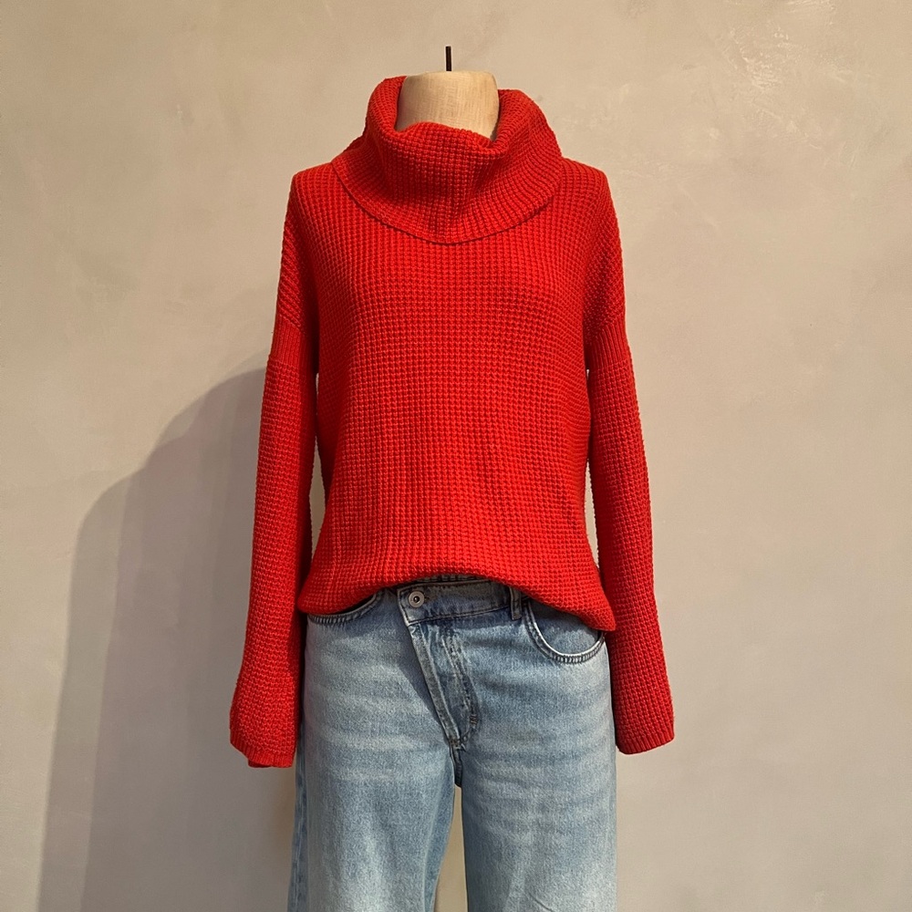 Splendid Red Cowl Neck Sweater